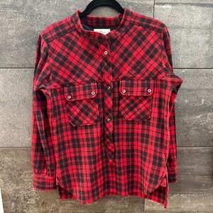 Isabel Marant Etoile red wool blend plaid shirt size 1 (S)